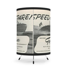 Western Fairliner Torpedo Boat Tripod Lamp with High-Res Printed Shade, US/CA plug