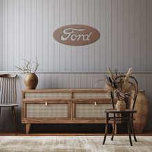 Classic Ford Oval Die-Cut Metal Sign
