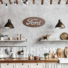 Classic Ford Oval Die-Cut Metal Sign