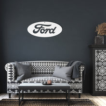 Classic Ford Oval Die-Cut Metal Sign