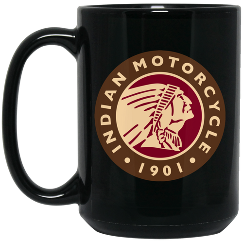 1901 Vintage Indian Motorcycle BM15OZ 15 oz. Black Mug