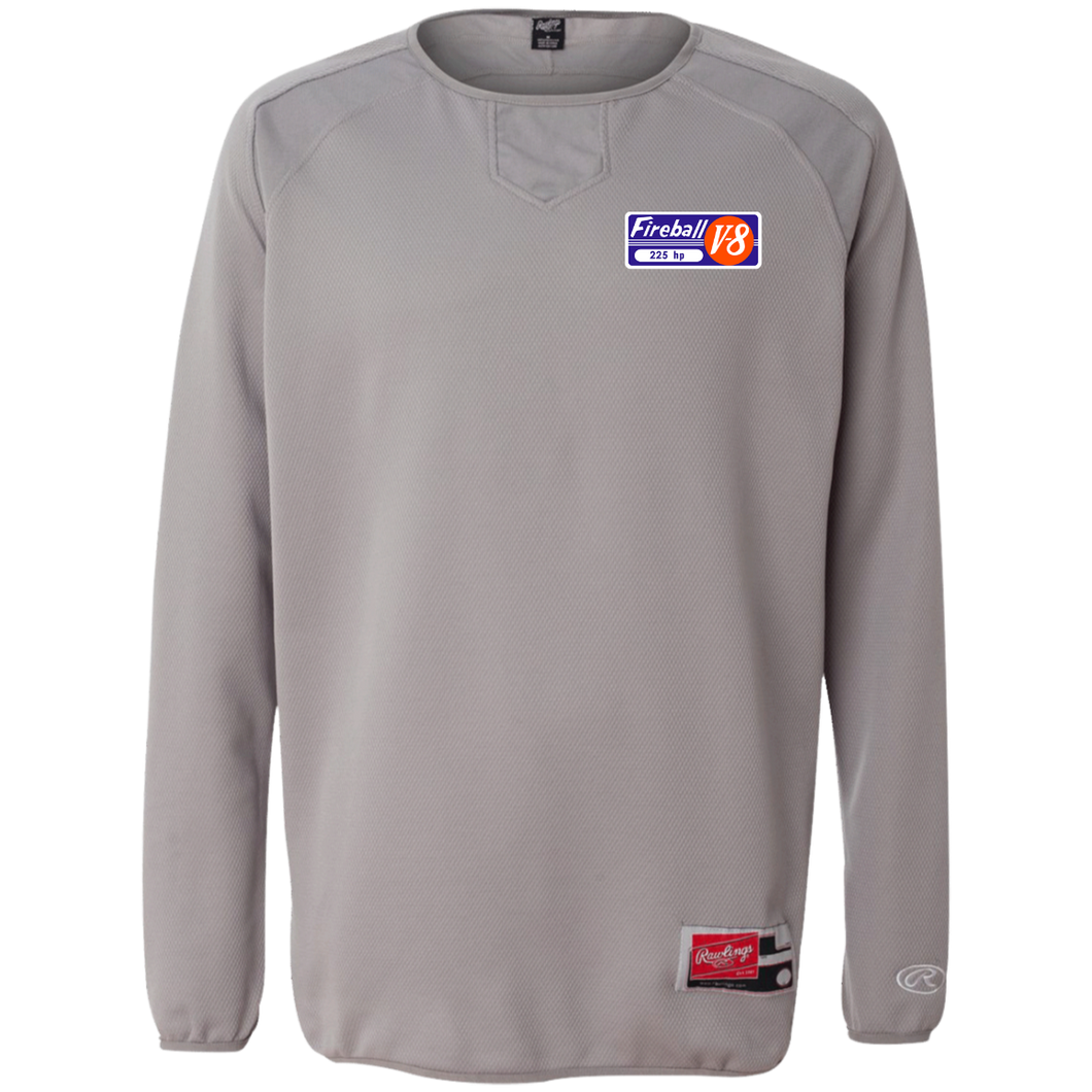 Vintage Gray Marine Fireball V8 225 Rawlings® Flatback Mesh Fleece Pullover