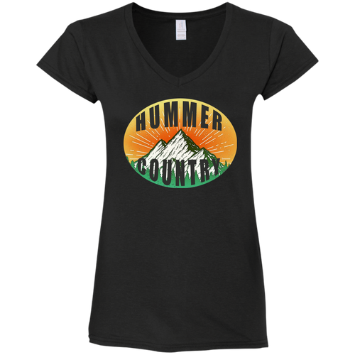 Hummer Country G64VL Gildan Ladies' Fitted Softstyle 4.5 oz V-Neck T-Shirt