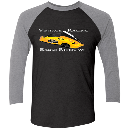 Vintage SKI-DOO 1981 Twin Track Next Level Tri-Blend 3/4 Sleeve Baseball Raglan T-Shirt