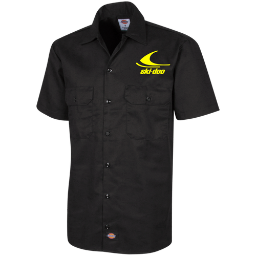 Vintage Style Ski-Doo Snowmobiles Dickies Men's Short Sleeve Workshirt