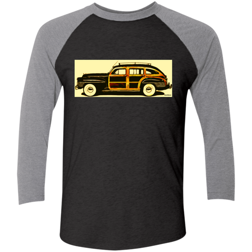 1942 Chrysler Town and Country Barrelback by Speedtiques Next Level Tri-Blend 3/4 Sleeve Baseball Raglan T-Shirt
