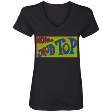 Vintage 1960s 1970s Rare Mod Top Mopar Cuda Barracuda Ladies' V-Neck T-Shirt