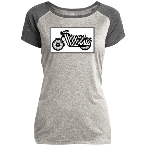 Vintage Triumph Motorcycle Ladies Heather on Heather Performance T-Shirt