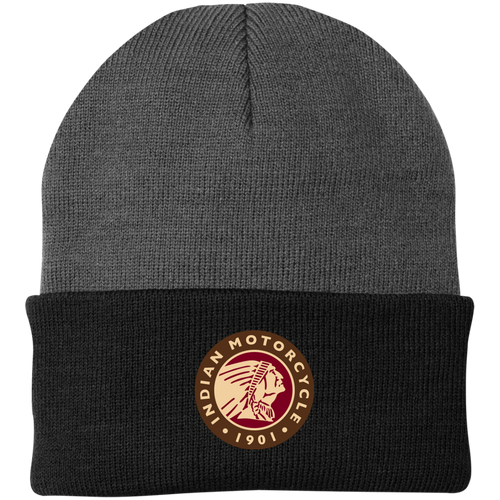 Vintage 1901 Red Brown Indian Motorcycle Knit Cap