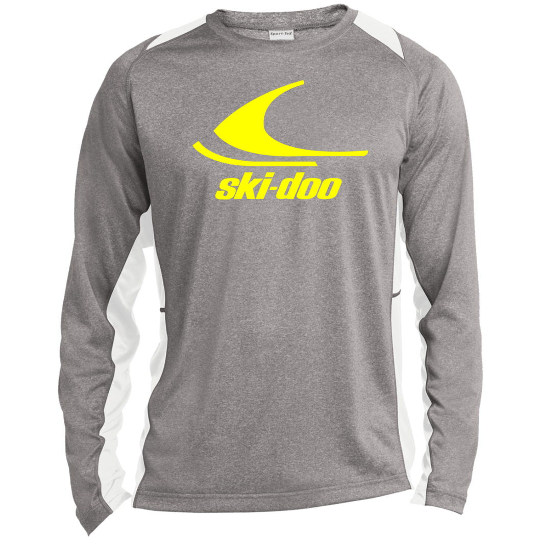 Vintage Ski-Doo Snowmobile ST361LS Long Sleeve Heather Colorblock Performance Tee