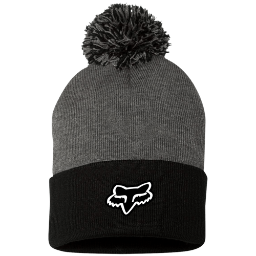 Vintage Style Fox Parts and Racing Pom Pom Knit Cap