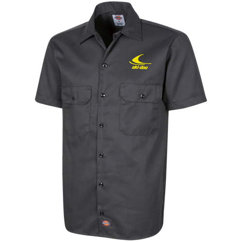 Vintage Ski-Doo Snowmobile 1574 Men's Short Sleeve Workshirt