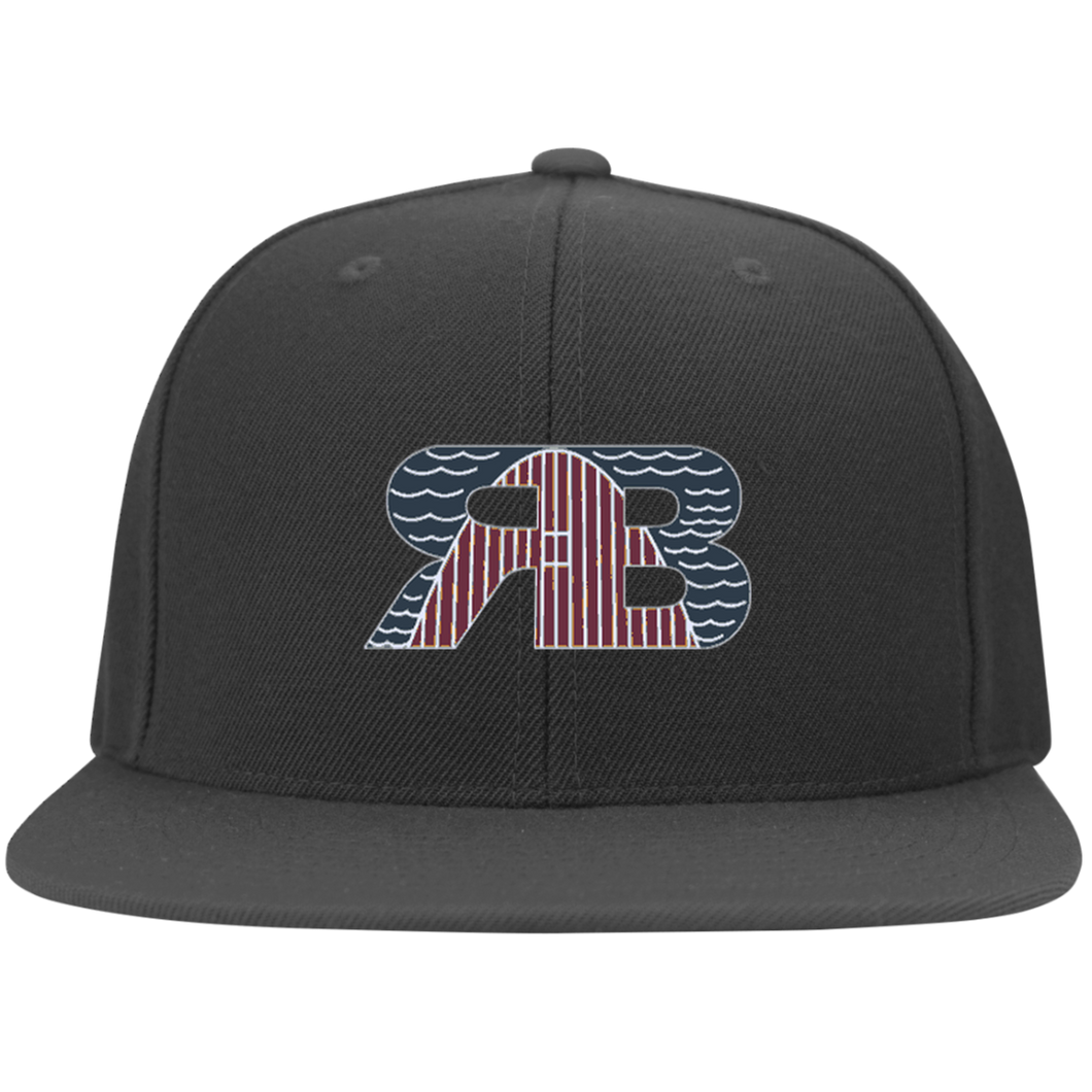 Retro Boater Logo Yupoong Flat Bill Twill Flexfit Cap