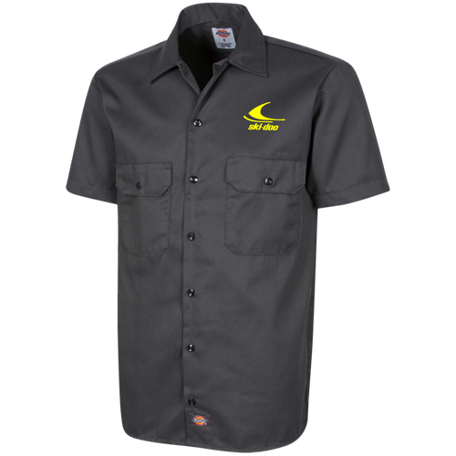 Vintage Ski-Doo Snowmobile Men's Short Sleeve Workshirt