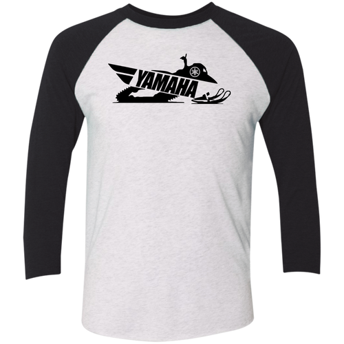 Classic Yamaha Snowmobiles Tri-Blend 3/4 Sleeve Raglan T-Shirt