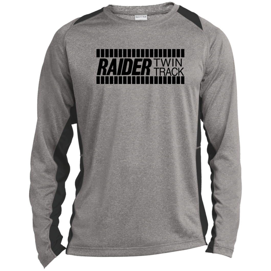 Raider Twin Track Long Sleeve Heather Colorblock Performance Tee
