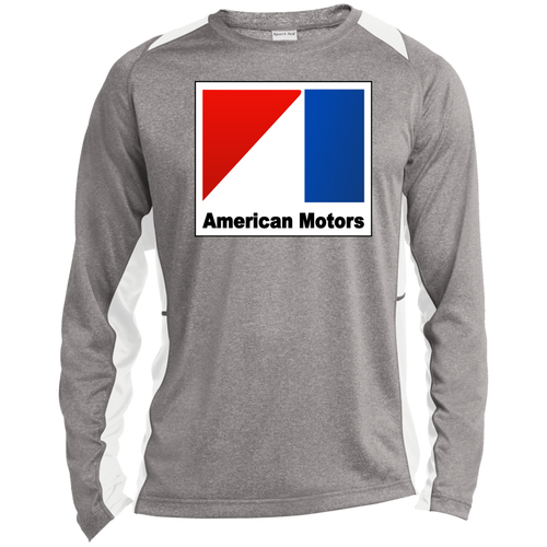Vintage AMC American Motors Corp ST361LS Long Sleeve Heather Colorblock Performance Tee
