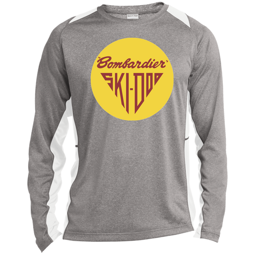 Vintage Bombadier Ski-Doo Snowmobile ST361LS Long Sleeve Heather Colorblock Performance Tee
