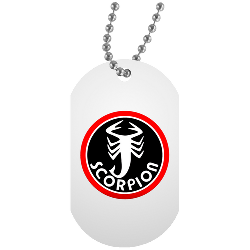 Vintage Scorpion Snowmobiles UN5588 White Dog Tag