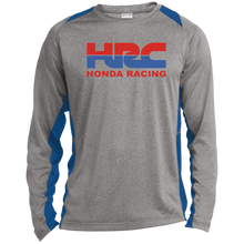 Honda Racing Red and Blue Long Sleeve Heather Colorblock Performance Tee