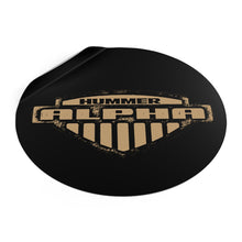 Distressed Vintage look Hummer Alpha Round Vinyl Stickers