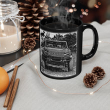 Vintage Look in Distressed Black and White 2021 Ford Bronco Picture Black mug 11oz