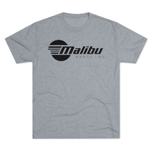 Vintage Design Malibu Boat Company in Black Men's Tri-Blend Crew Tee