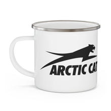 Vintage Leaping Cat Arctic Cat in Black Enamel Campfire Mug