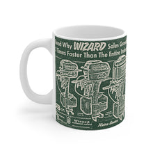 Wizard Outboards White Ceramic Mug by Retro Boater