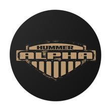 Distressed Vintage look Hummer Alpha Round Vinyl Stickers