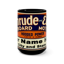 Custom Evinrude and Elto Outboard Boat Motors Black Mug 15oz by Retro Boater