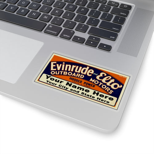 Custom Vintage Style Evinrude and Elto Outboard Boat Motors Kiss-Cut Stickers by Retro Boater