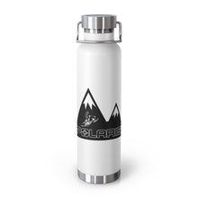Vintage Polaris Snowmobile on Black White Mountain Design 22oz Vacuum Insulated Bottle