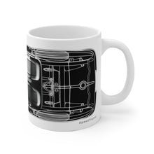 1963 Chevy Corvette Mechanical layout White Ceramic Mug by SpeedTiques