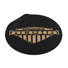 Distressed Vintage look Hummer Alpha Round Vinyl Stickers