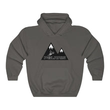 Classic Polaris Snowmobile with Mountain Design Background Heavy Blend™ Hooded Sweatshirt