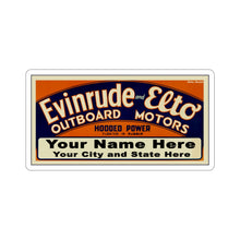 Custom Vintage Style Evinrude and Elto Outboard Boat Motors Kiss-Cut Stickers by Retro Boater