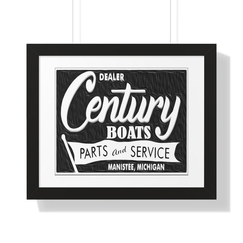 Vintage Century Boat Parts Sign Framed Horizontal Poster