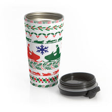 Christmas Snowmobile Patterned Stainless Steel Travel Mug by SpeedTiques