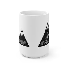 Classic Polaris Snowmobile with Mountain Design Background White Ceramic Mug