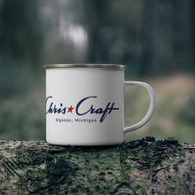 Vintage Chris Craft of Algonac Michigan Enamel Campfire Mug