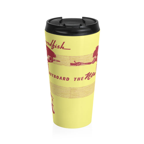 Brockhouse outboards Stainless Steel Travel Mug by Retro Boater