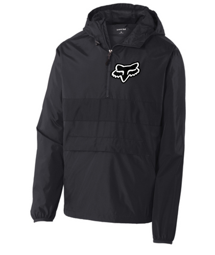 Vintage Style Fox Head Racing Sport-Tek® Embroidered Zipped Pocket Anorak