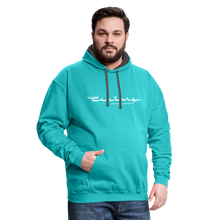 Vintage Century Boats of Manistee Michigan Contrast Hoodie - scuba blue/asphalt