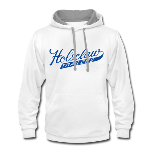 Vintage Holsclaw Trailers Contrast Hoodie - white/gray