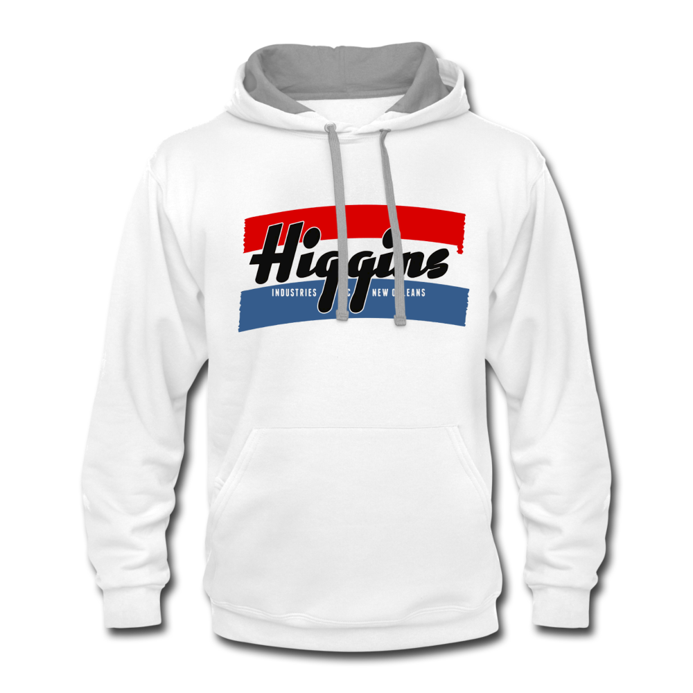 Vintage Higgins Boat Contrast Hoodie - white/gray