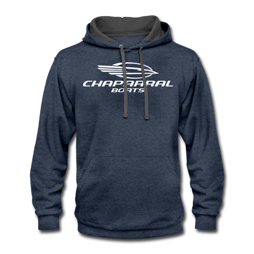Classic Chaparral Boats Contrast Hoodie - indigo heather/asphalt