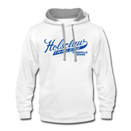 Holsclaw Trailers Contrast Hoodie - white/gray