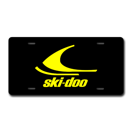 Vintage Style Ski-doo Snowmobile Silver Gloss License Plate